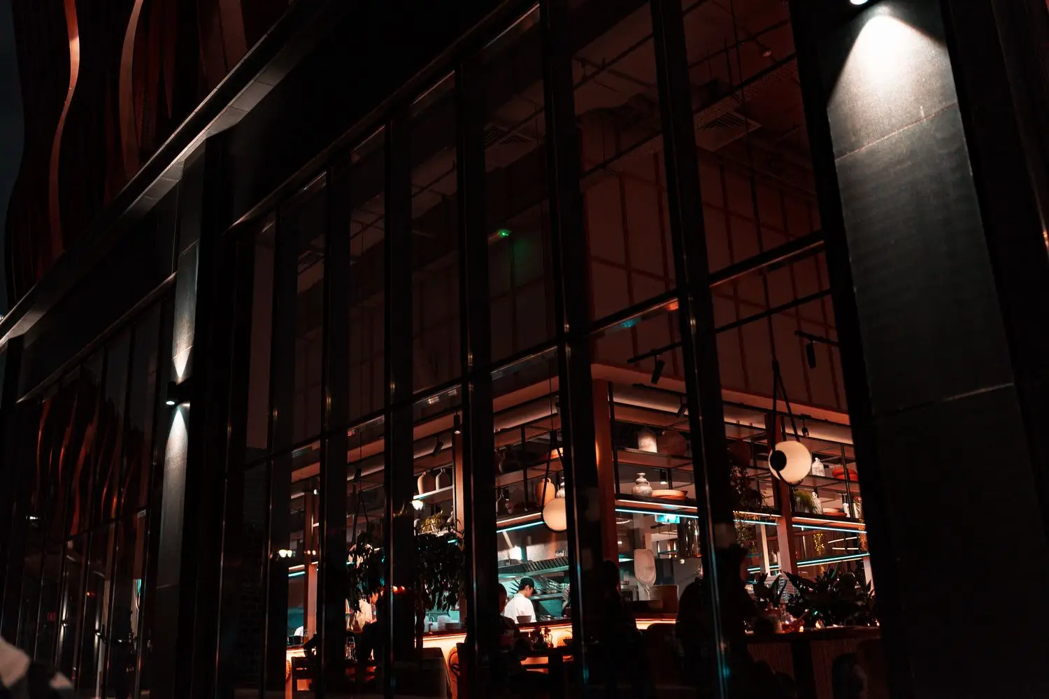 Intimate evening restaurant interior
