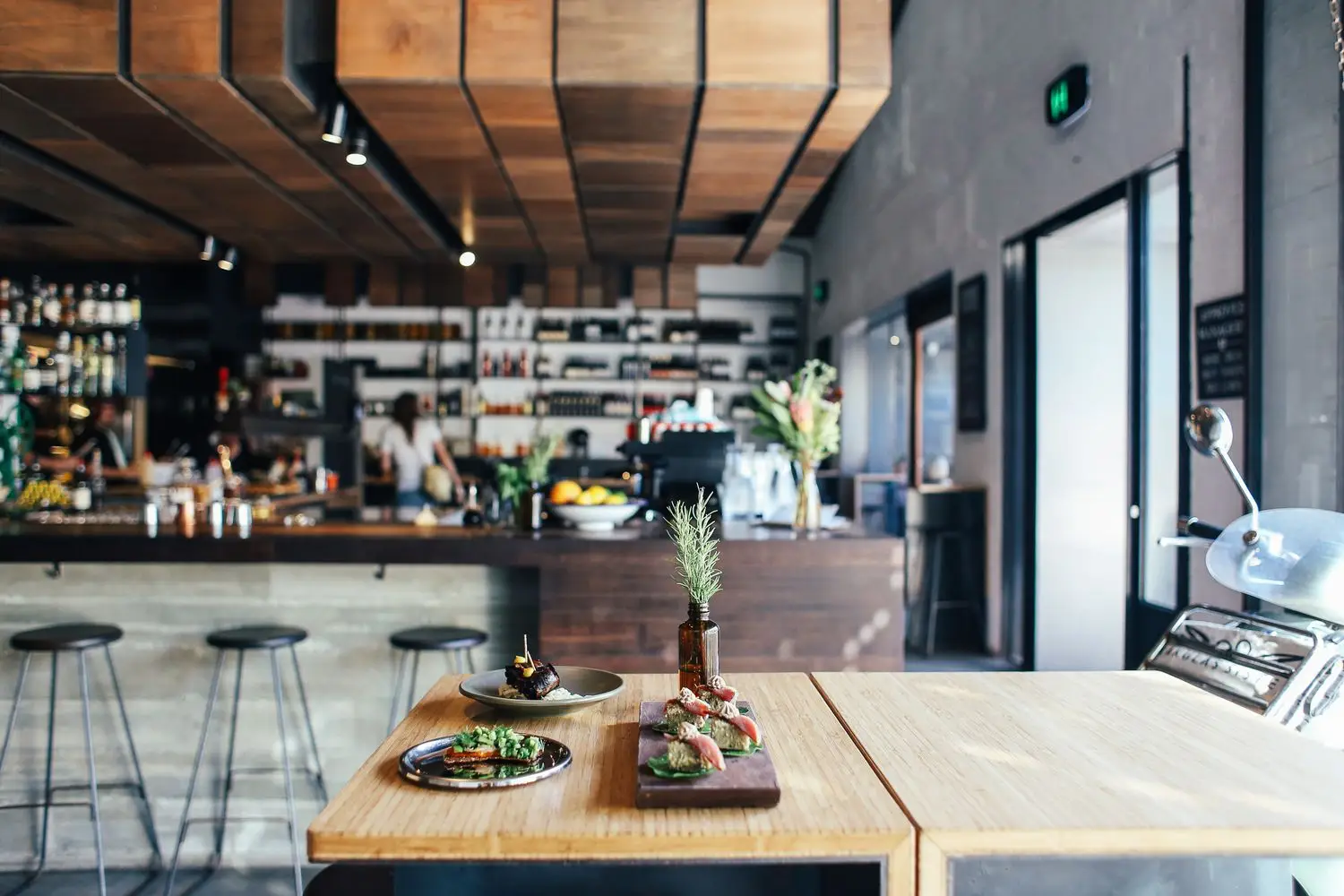 Textured restaurant interior detail