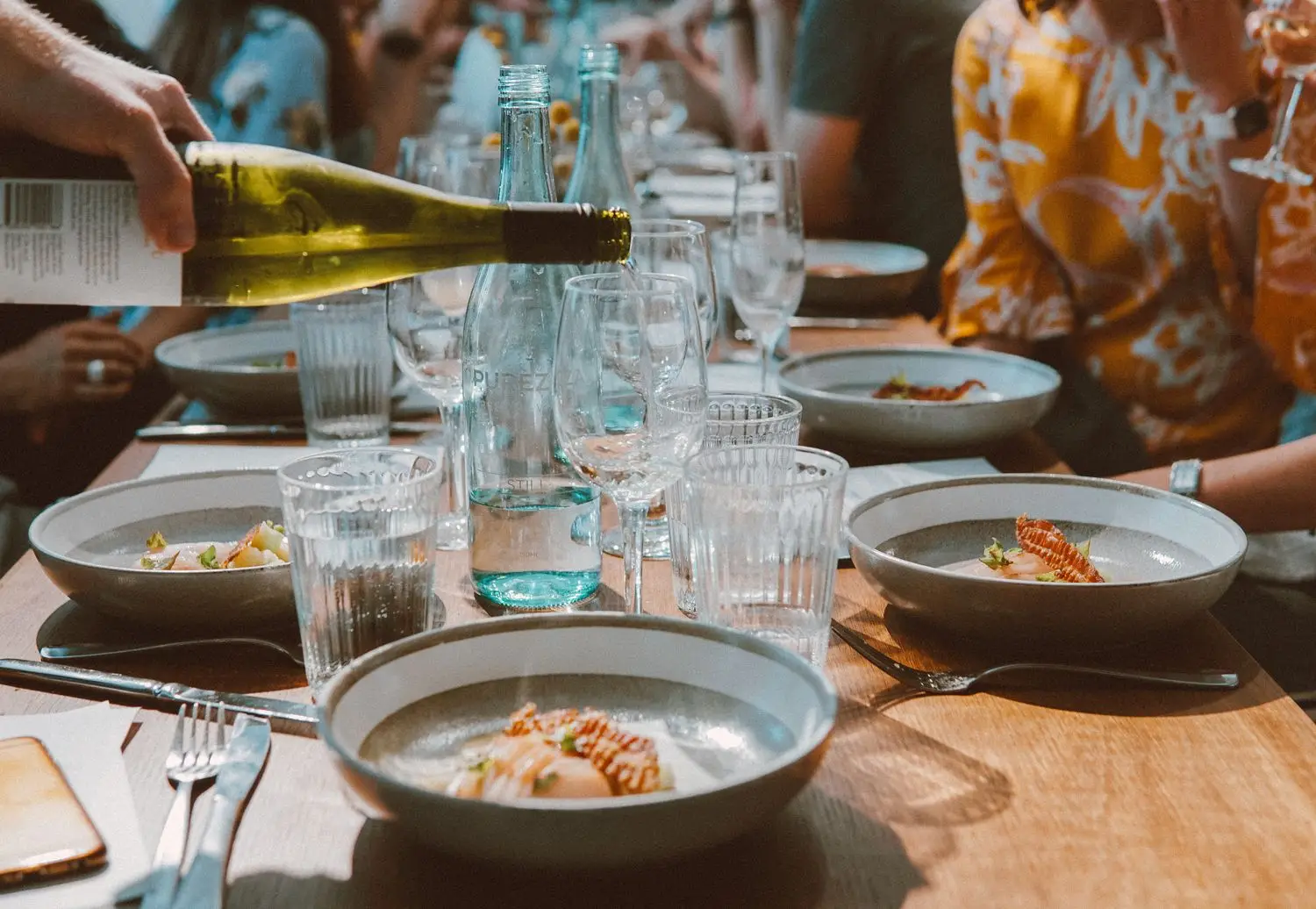 Dining table with seasonal dishes